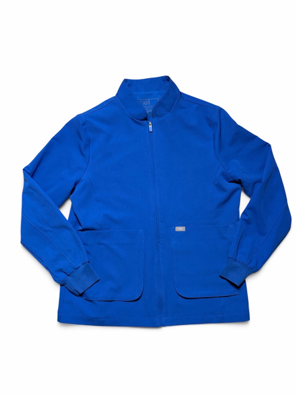 FIGS Technical Collection Scrub Jacket Size M Royal Blue Full Zip